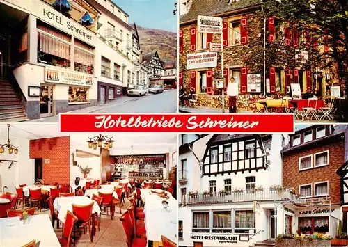 AK / Ansichtskarte  Kamp-Bornhofen_Rhein Hotelbetriebe Schreiner Gastraum Cafeterrasse