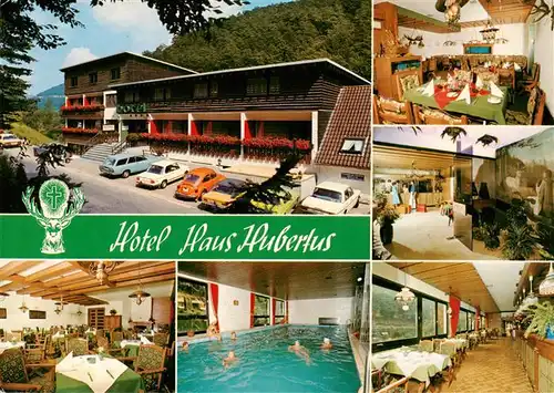 AK / Ansichtskarte  Riedener_Muehlen Hotel Haus Hubertus Gastraeume Hallenbad