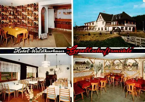 AK / Ansichtskarte  Laubach_Kastellaun Hotel Waldkurhaus Gesellschaftsmuehle Gastraeume