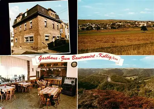 AK / Ansichtskarte 73912993 Kollig Gasthaus Zum Bauernwirt Gaststube Panorama Fliegeraufnahme