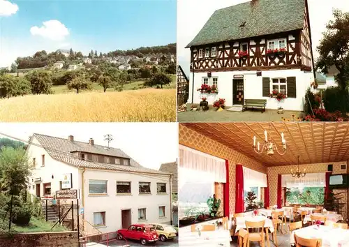 AK / Ansichtskarte  Molsberg_Westerwald Gasthaus Pension Westerwaldblick Gastraum Fachwerkhaus Panorama