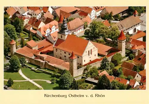 AK / Ansichtskarte  Ostheim__Rhoen Fliegeraufnahme mit Kirchenburg