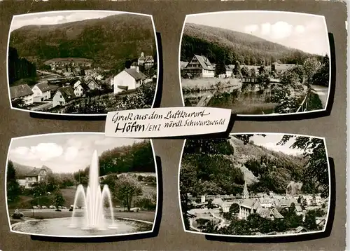 AK / Ansichtskarte  Hoefen__Enz Teilansichten Panorama Springbrunnen