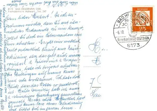 AK / Ansichtskarte  Bad_Heilbrunn Fremdenheim Adlwart