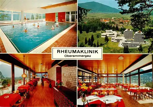 AK / Ansichtskarte  Oberammergau Rheumaklinik Hallenbad Panorama Gastraum Speisesaal