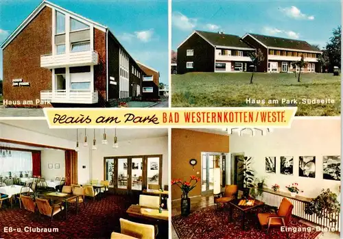 AK / Ansichtskarte  Bad_Westernkotten Haus am Park Suedseite Ess und Clubraum Eingang Diele