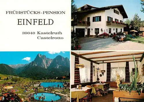 AK / Ansichtskarte 73913131 Kastelruth_Suedtirol Fruehstueckspension Einfeld Panorama Gastraum