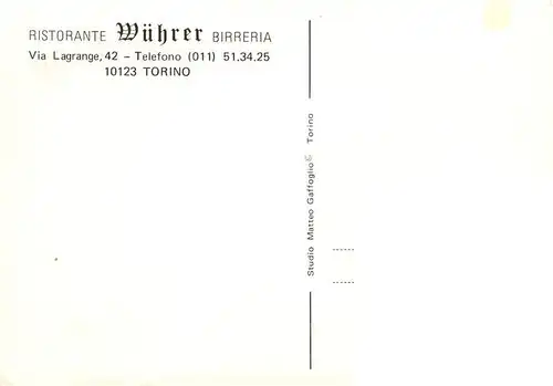 AK / Ansichtskarte  Torino_Turin_IT Ristorante Wuehrer Birreria