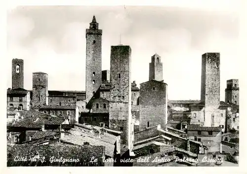 AK / Ansichtskarte  Gimignano_San_Gimignano_Toscana_IT Le Torri viste dall Antico Palazzo Caciotti