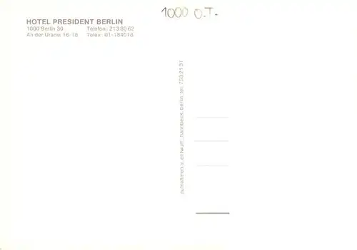 AK / Ansichtskarte  Berlin Hotel President Berlin Gastraeume