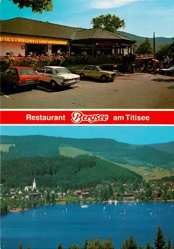 AK / Ansichtskarte 73913241 Titisee Restaurant Bergsee Seepanorama