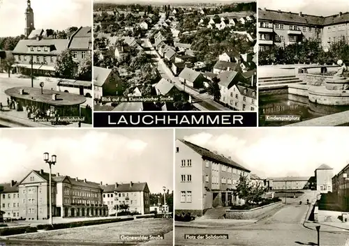 AK / Ansichtskarte 73913255 Lauchhammer Markt und Autobahnhof Kleinelipische Strasse Kinderspielplatz Gruenewalder Strasse Platz der Solidaritaet
