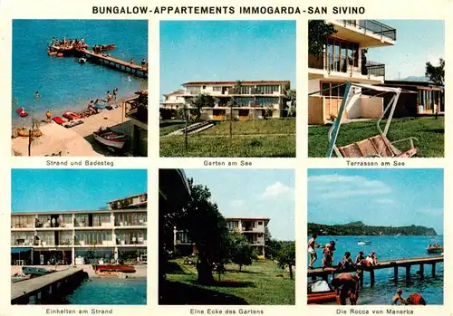 AK / Ansichtskarte  Manerba_del_Garda_IT Bungalow Appartements Immogarda San Siviono Strand Badesteg Garten am See Terrassen Einheiten am Strand Die Rocca von Manerba