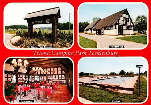 AK / Ansichtskarte 73913264 Leeden Truma Camping Park Tecklenburg Park Symbol Feuchthaus Restaurant Freibad