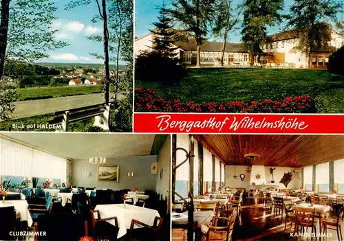 AK / Ansichtskarte 73913366 Haldem_Stemwede Berggasthof Wilhelmshoehe Panorama Clubzimmer Kaminzimmer