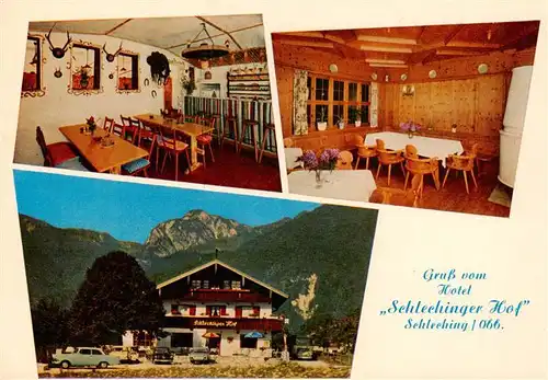 AK / Ansichtskarte 73913384 Schleching Hotel Schlechinger Hof Gastraeume