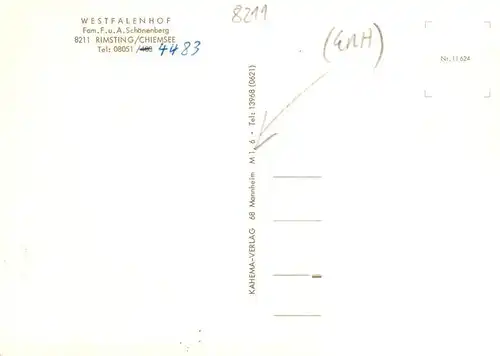 AK / Ansichtskarte  Rimsting Westfalenhof Gastraum