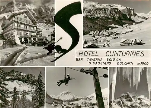 AK / Ansichtskarte 73913429 San_Cassiano_Badia_St_Kassian_IT Hotel Cunturines Skipisten Skilift