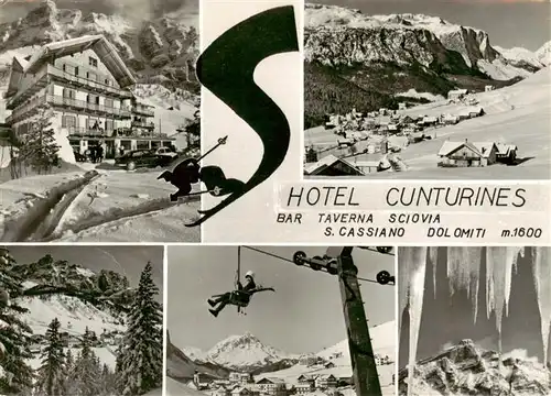 AK / Ansichtskarte  San_Cassiano_Badia_St_Kassian_IT Hotel Cunturines Skipisten Skilift