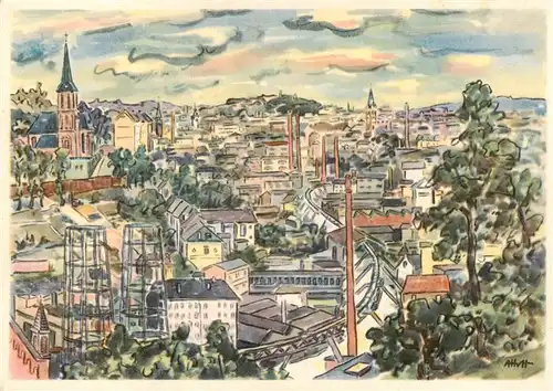 AK / Ansichtskarte  Elberfeld_Wuppertal Stadtblick Aquarell