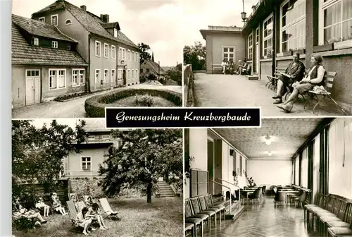 AK / Ansichtskarte 73913495 Jauernick-Buschbach_Goerlitz Genesungsheim Kreuzbergbaude Gastraum Liegewiese