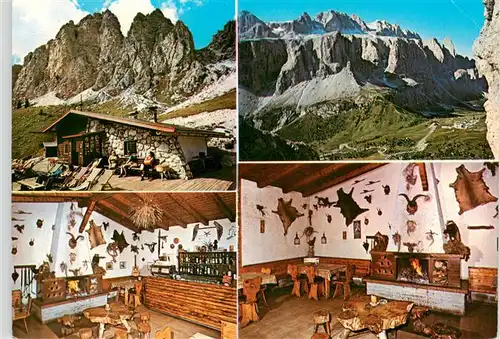 AK / Ansichtskarte  Passo_Gardena_2137m_Dolomiti_IT Baita Clark Gastraeume Kaminzimmer