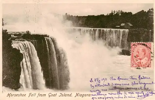 AK / Ansichtskarte 73913530 Niagara_Falls_Ontario_Canada Horseshoe Fall from Goat Island