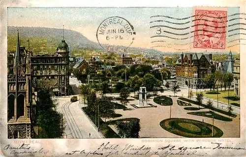 AK / Ansichtskarte  Montreal_Quebec Dominion Square with Windsor Hotel