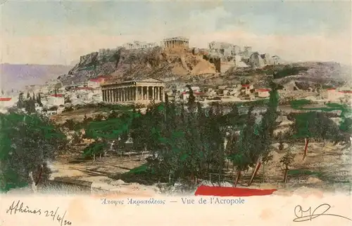 AK / Ansichtskarte 73913630 Athen_Athenes_Greece Vue de l'Acropole