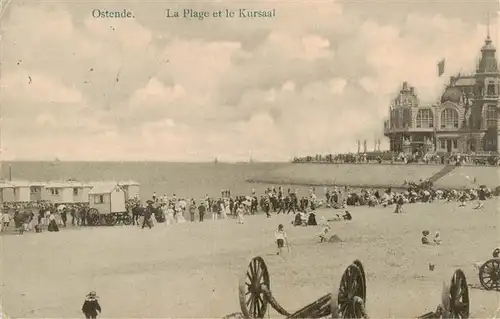 AK / Ansichtskarte 73913683 Ostende_Oostende_West-Vlaanderen_Belgie La Plage et le Kursaal