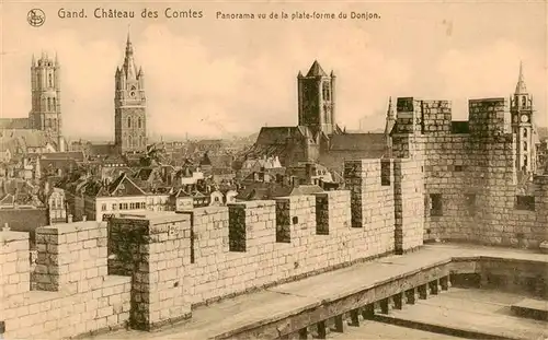 AK / Ansichtskarte 73913687 Gand_Belgien Chateau des Comtes Panorama vu de la plate forme du Donjon