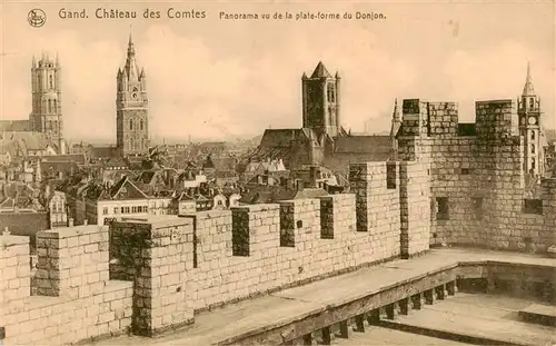 AK / Ansichtskarte  Gand_Belgien Chateau des Comtes Panorama vu de la plate forme du Donjon