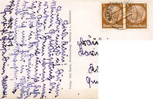 AK / Ansichtskarte  Marburg__Lahn Ortspartie Lahnbruecke