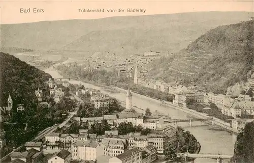 AK / Ansichtskarte  Bad_Ems Totalansicht von der Baederley