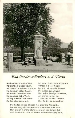 AK / Ansichtskarte  Bad_Sooden-Allendorf Zimmersbrunnen Gedichttext Am Brunnen vor dem Tore