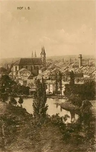 AK / Ansichtskarte  Hof__Saale Panorama mit Kirche