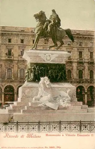 AK / Ansichtskarte 73913794 Milano_Mailand_IT Ricordo di Milano Monumento a Vittorio Emanuele II