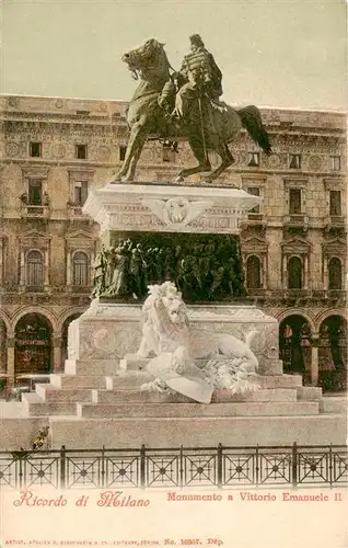 AK / Ansichtskarte  Milano_Mailand_IT Ricordo di Milano Monumento a Vittorio Emanuele II