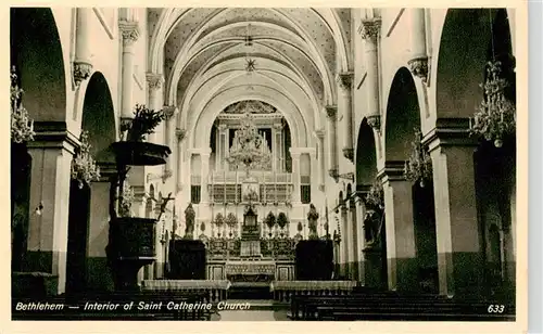 AK / Ansichtskarte  Bethlehem__Yerushalayim_Israel Interior of Saint Catherine Church