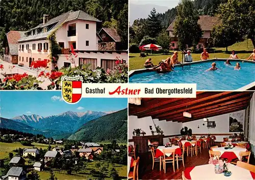 AK / Ansichtskarte  Sachsenburg_Kaernten Gasthof Astner Gastraeume Panorama Schwimmbad