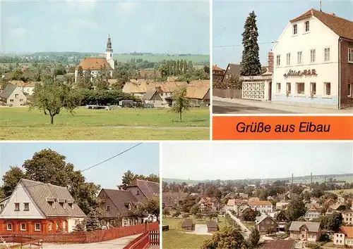 AK / Ansichtskarte  Eibau Beckenbergblick Milchbar Umgebindehaeuser am Steinweg Blick vom Kirchturm