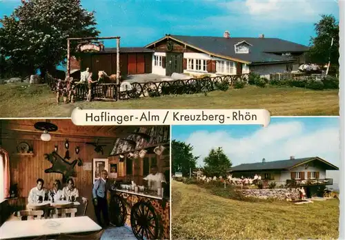 AK / Ansichtskarte 73913911 Kreuzberg__932m_Rhoen_Kloster_Bischofsheim Haflinger Alm Gastraum