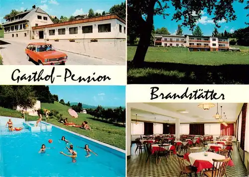 AK / Ansichtskarte  Feldkirchen_Kaernten Gasthof Pension Brandstaetter Gastraum Schwimmbad