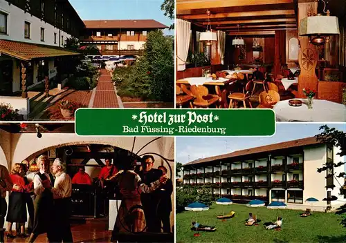 AK / Ansichtskarte 73913958 Bad_Fuessing Hotel zur Post Gastraum Tanz Liegewiese