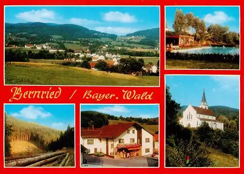 AK / Ansichtskarte  Bernried_Niederbayern Panorama Teilansichten Freibad Kirche