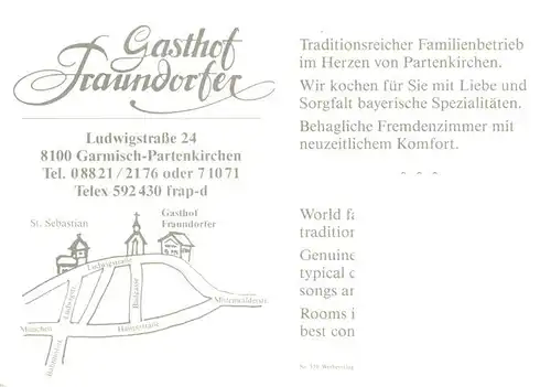 AK / Ansichtskarte  Garmisch-Partenkirchen Gasthof Fraundorfer Gaststube Zimmer