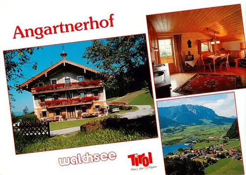 AK / Ansichtskarte  Walchsee_Tirol_AT Angartnerhof Gastraum Fliegeraufnahme