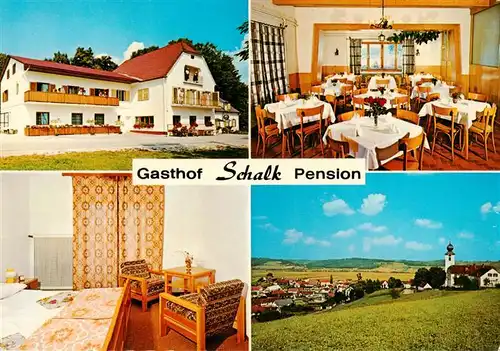 AK / Ansichtskarte  Sankt_Margarethen_Raab Gasthof Schalk Gastraum Zimmer Panorama