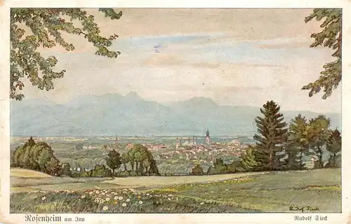 AK / Ansichtskarte  Rosenheim__Bayern Panorama Kuenstlerkarte