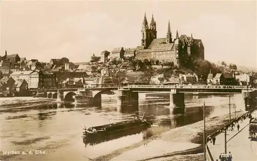 AK / Ansichtskarte  Meissen_Elbe_Sachsen Elbepartie mit Schloss